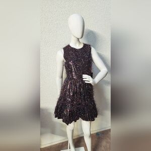 Halogen Black Dress with Multicolor Tinsel